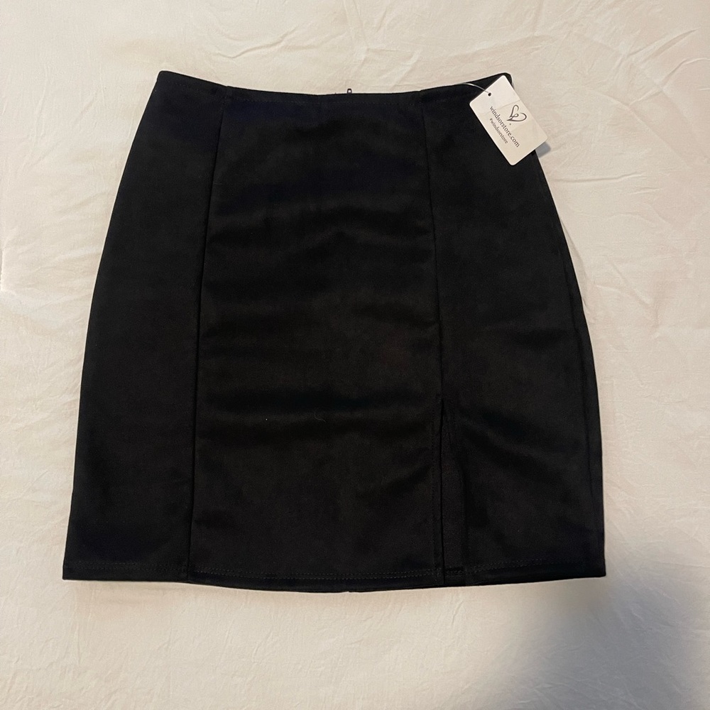 ✨NWT✨Windsor Fashionista High Waist Faux Suede Mini Skirt - Picture 2 of 9